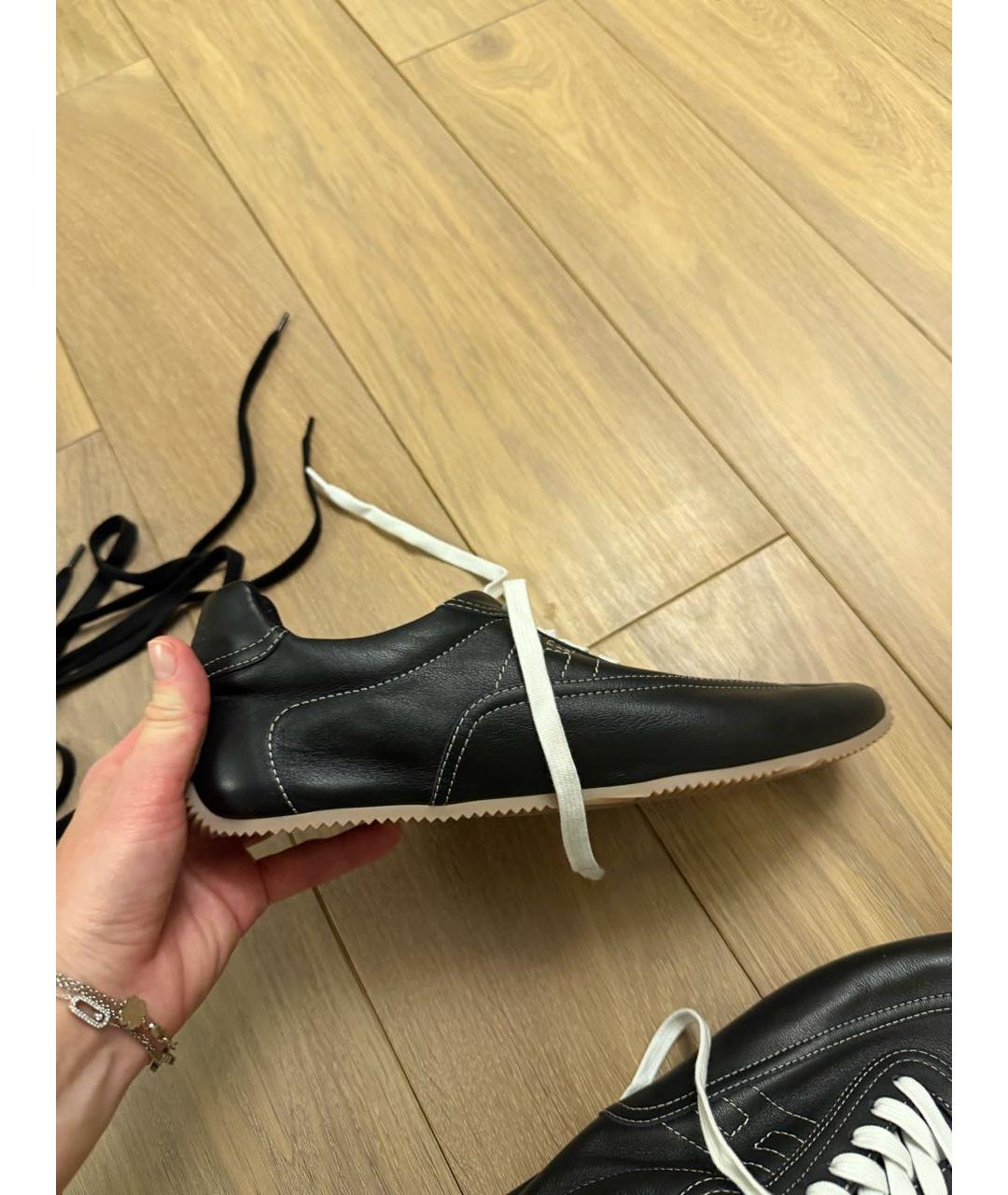 HERMES Черные кожаные высокие кроссовки / кеды, фото 5