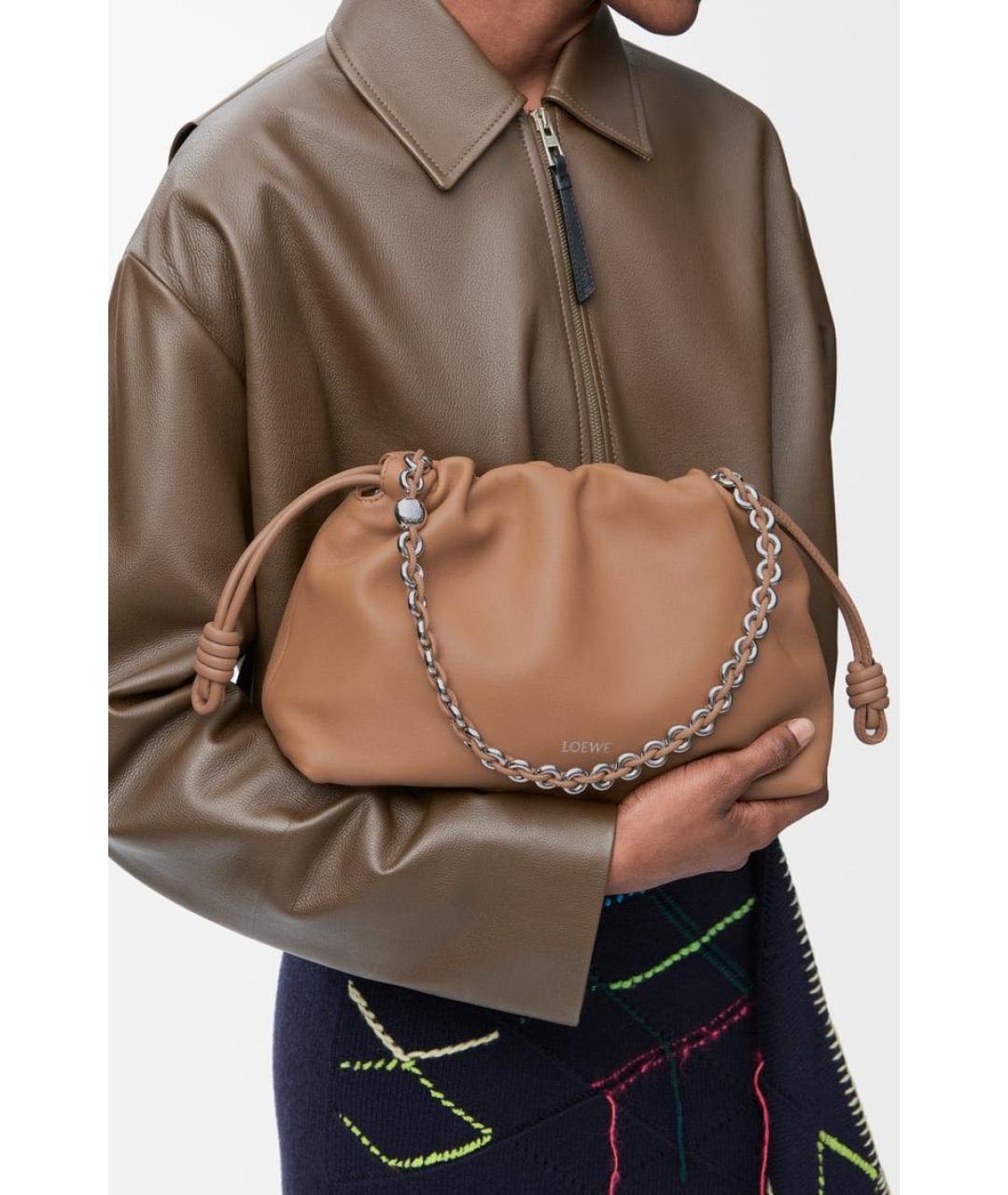 LOEWE Коричневая кожаная сумка через плечо, фото 2