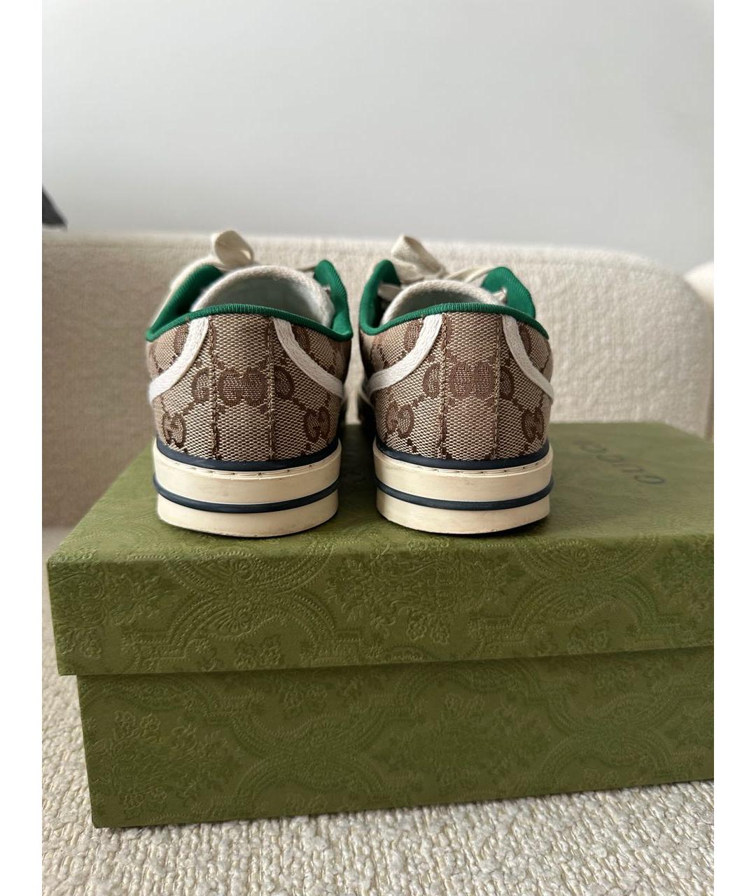 GUCCI Бежевые текстильные кеды, фото 6