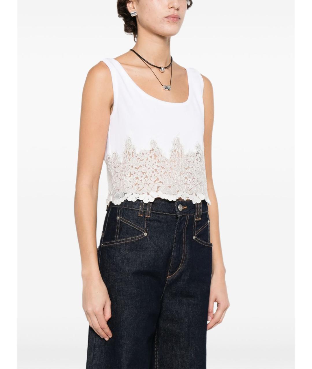 ERMANNO SCERVINO Белая хлопковая майка, фото 3