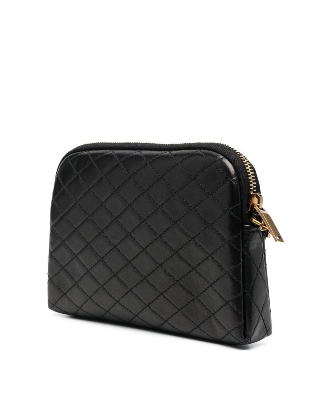 SAINT LAURENT Черная кожаная сумка через плечо, фото 2