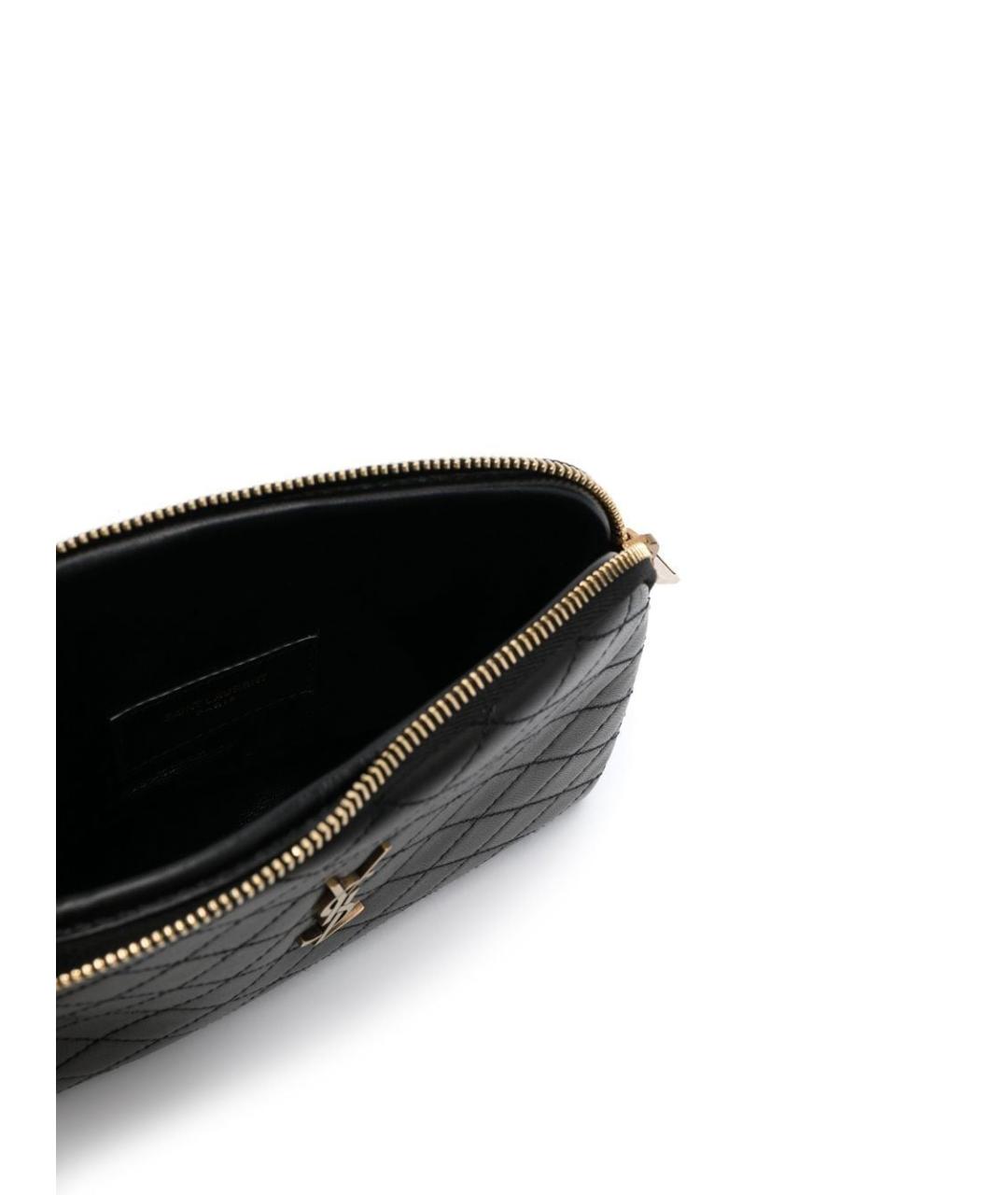 SAINT LAURENT Черная кожаная сумка через плечо, фото 4