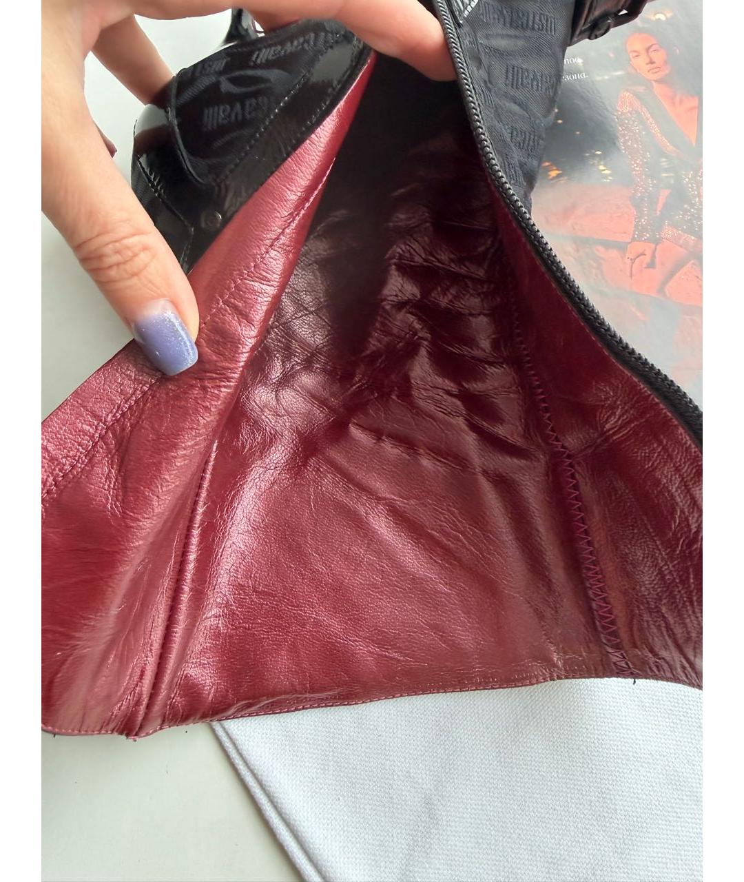 JUST CAVALLI Черные кожаные ботильоны, фото 5