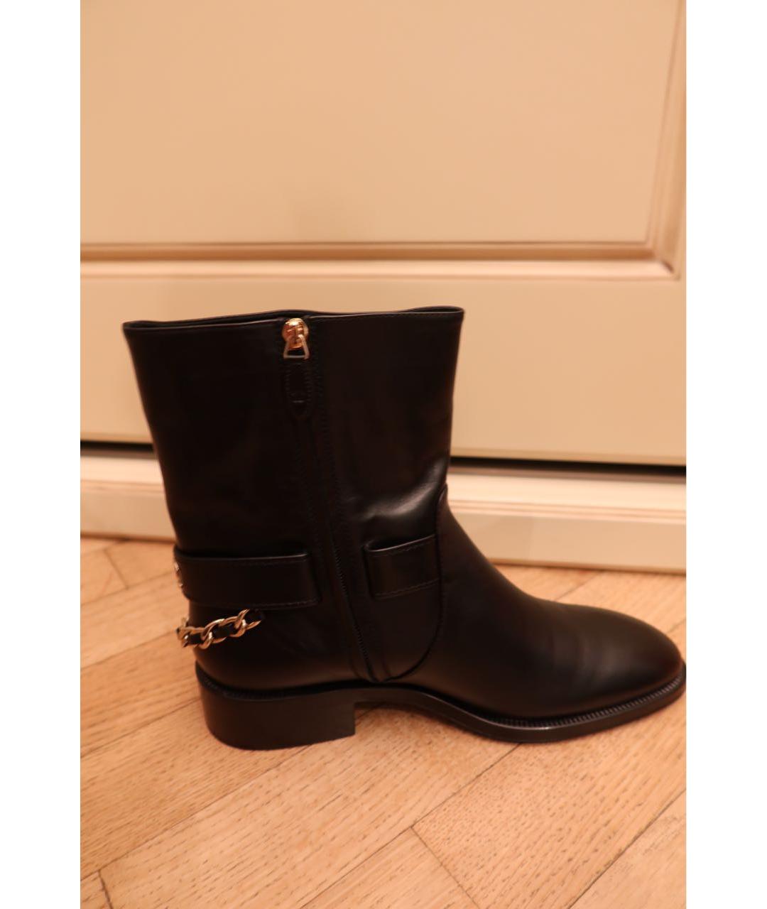 CHANEL Черные кожаные полусапоги, фото 5