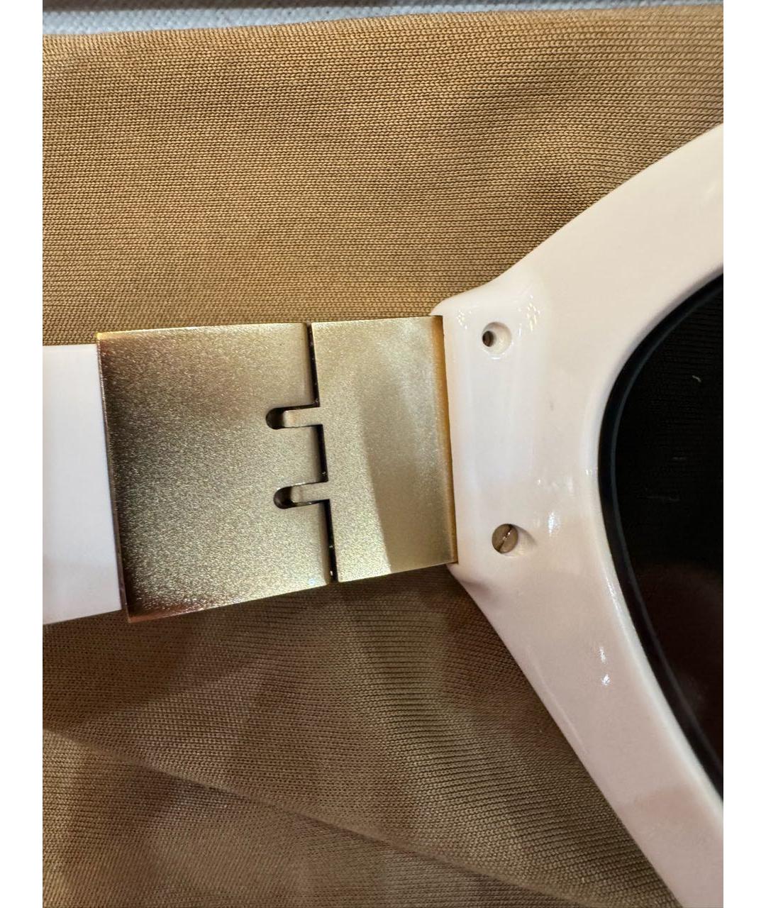 BURBERRY Белые пластиковые солнцезащитные очки, фото 7