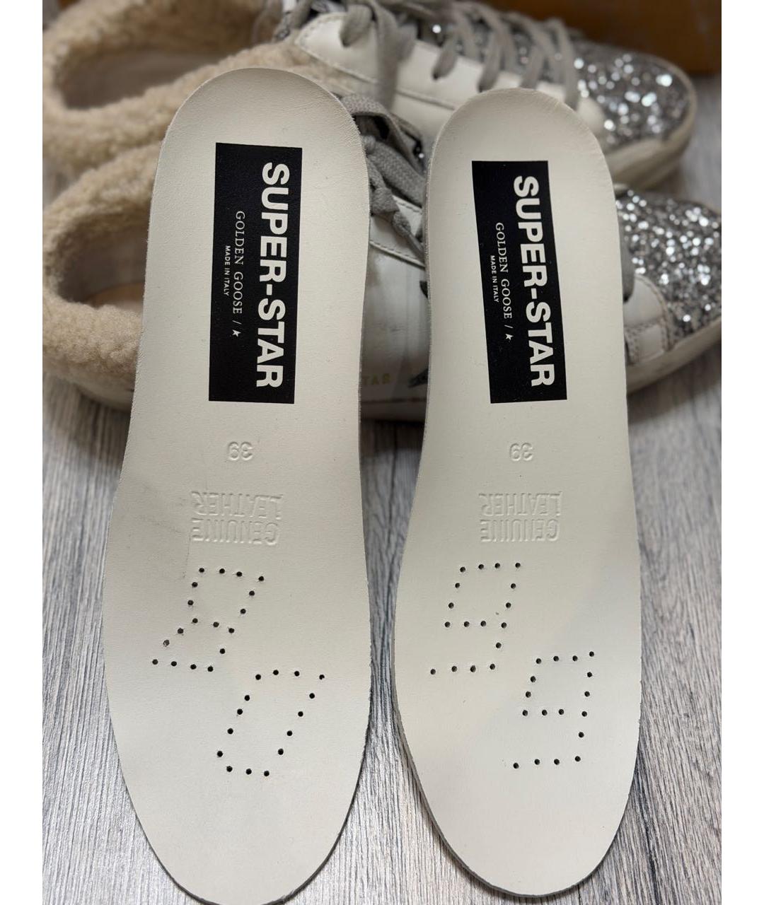 GOLDEN GOOSE DELUXE BRAND Белые кожаные мюли, фото 5