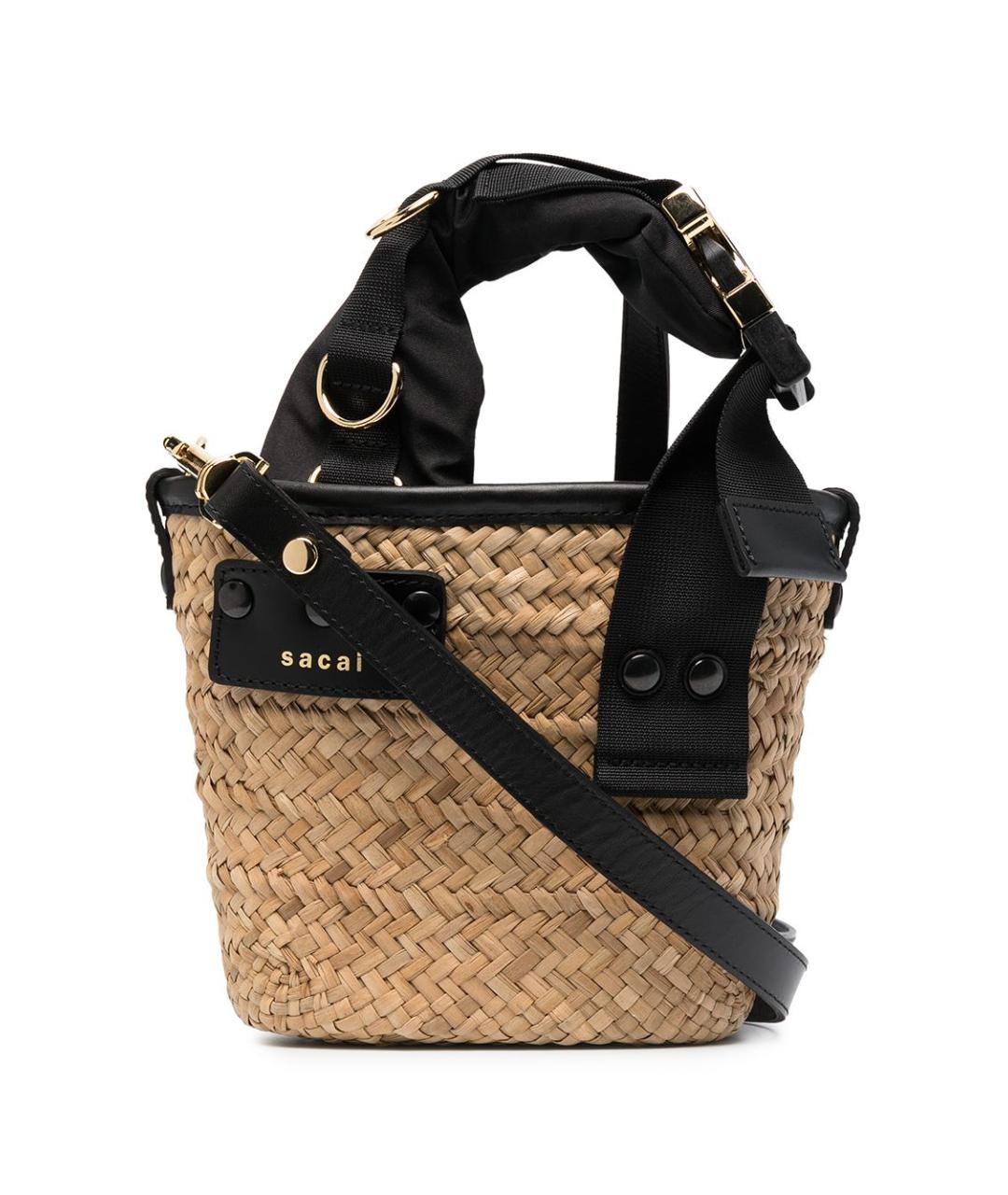 SACAI Бежевая пелетеная сумка тоут, фото 1