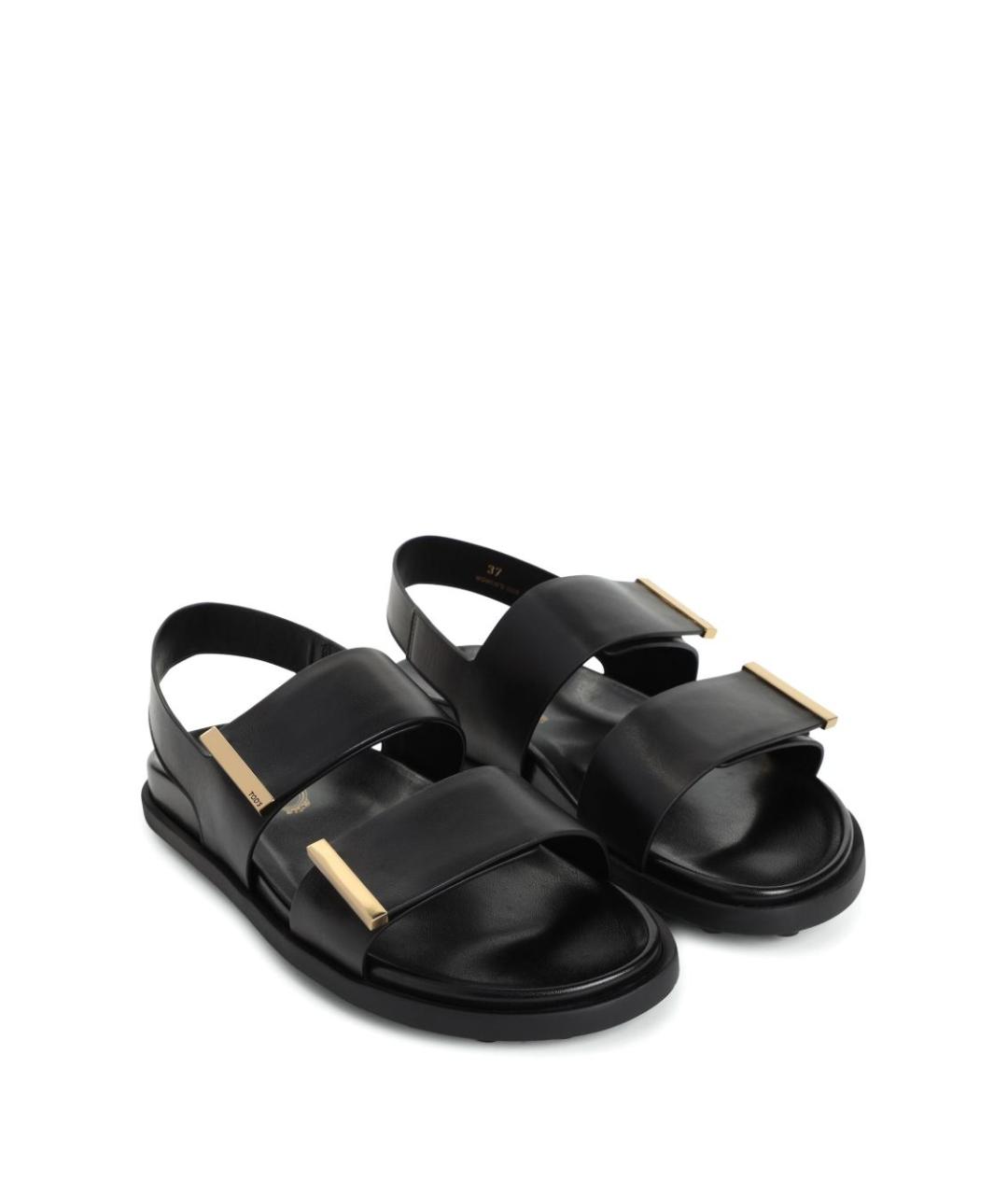 TOD'S Черные кожаные босоножки, фото 3