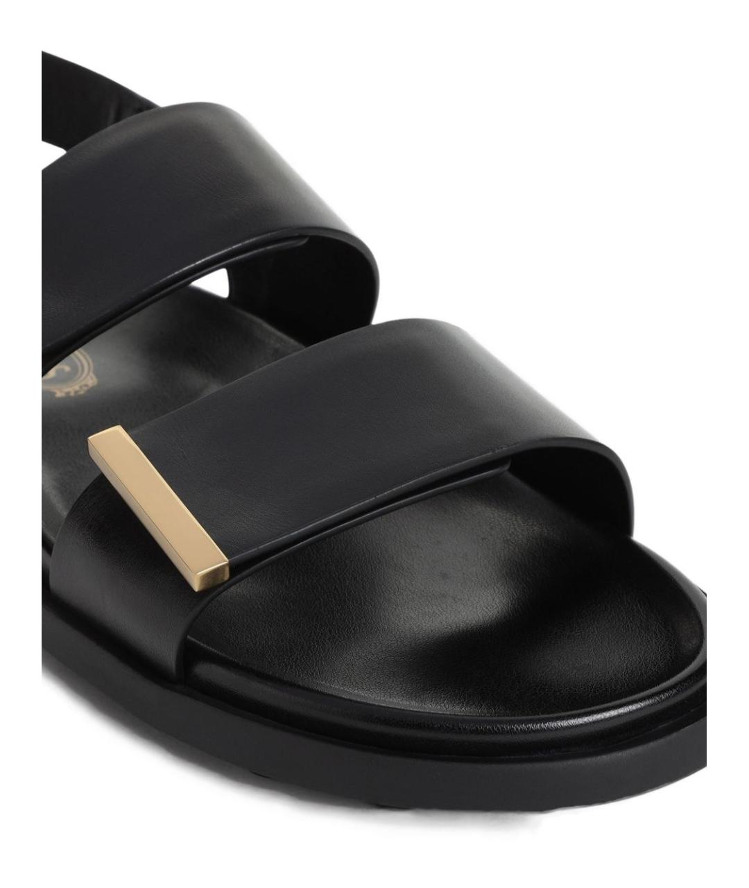 TOD'S Черные кожаные босоножки, фото 2