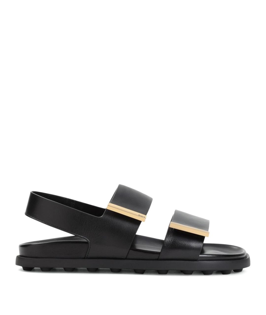 TOD'S Черные кожаные босоножки, фото 1