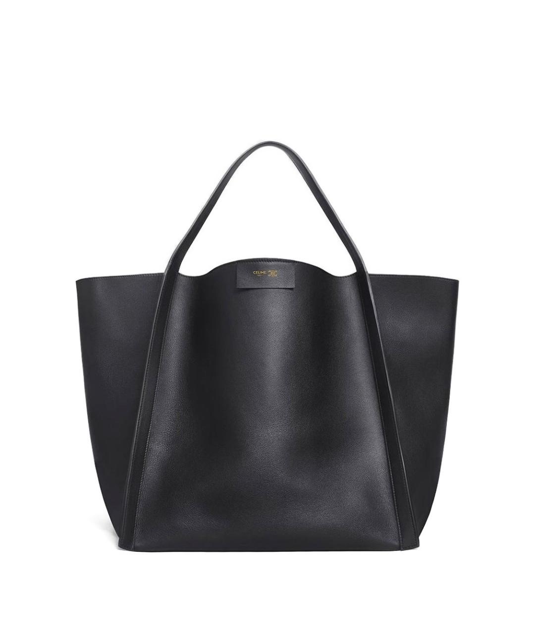 CELINE Черная кожаная сумка тоут, фото 1