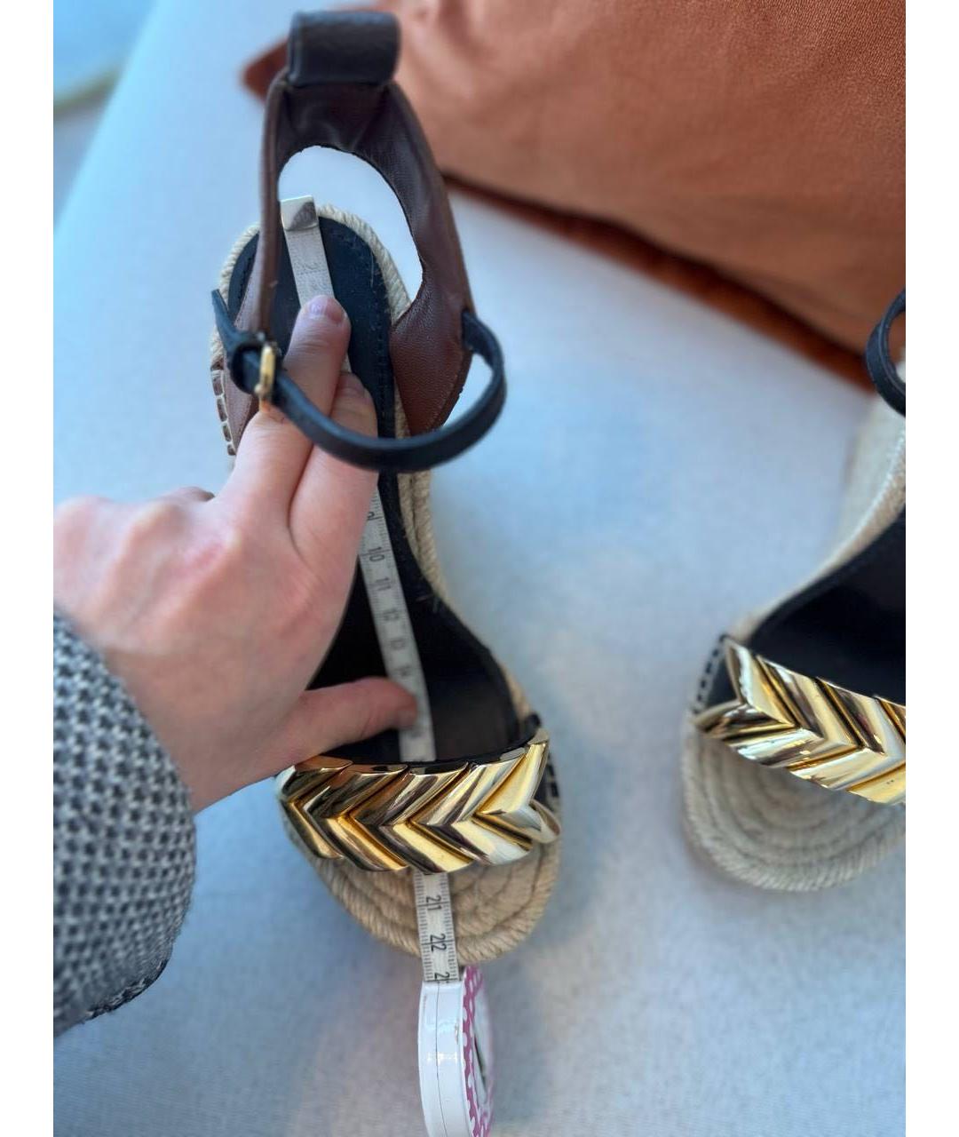 LOUIS VUITTON Черные кожаные босоножки, фото 5