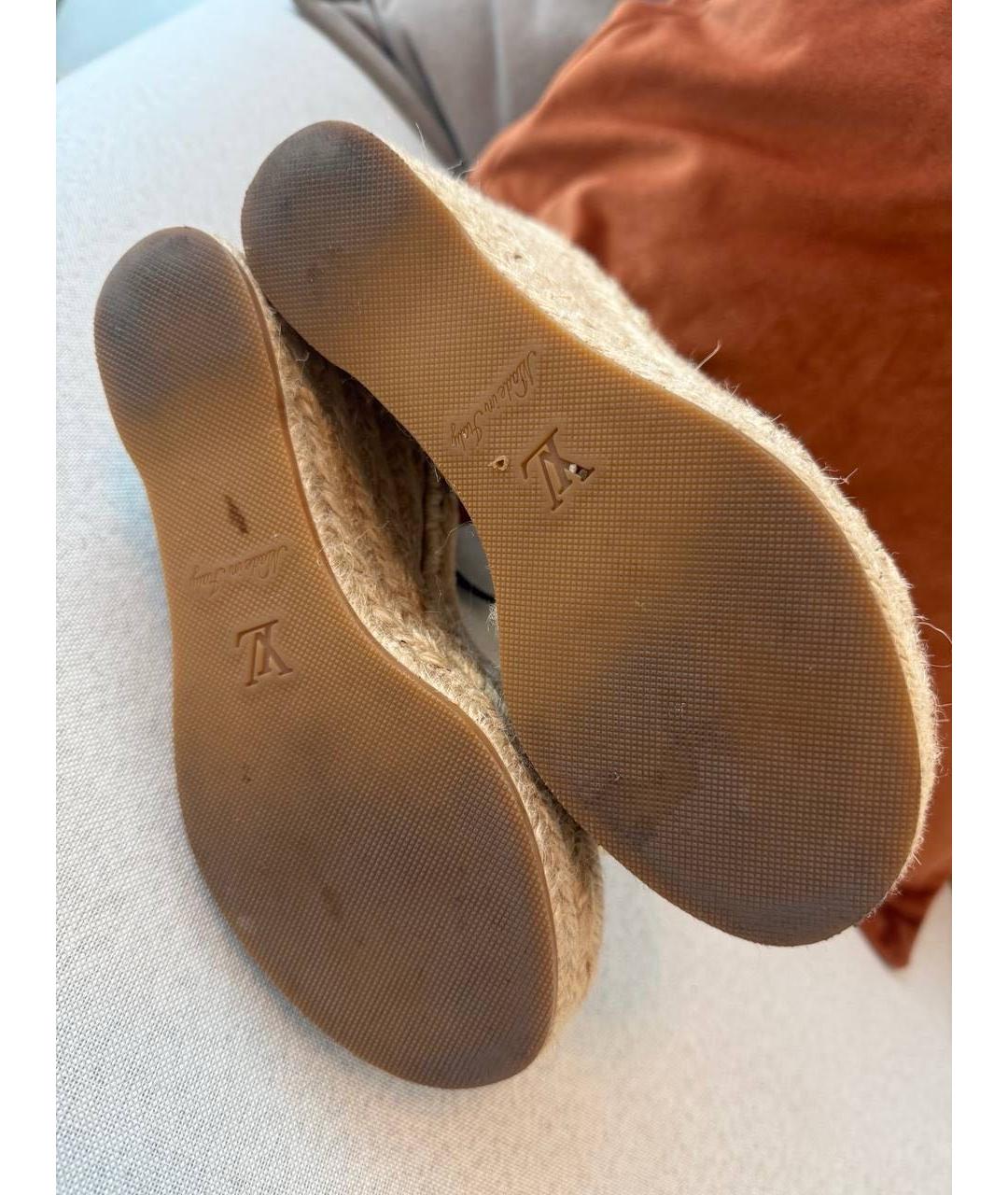 LOUIS VUITTON Черные кожаные босоножки, фото 3