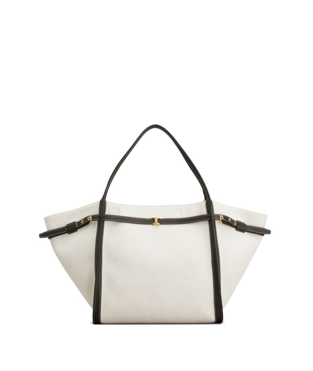 TOD'S Белая тканевая сумка тоут, фото 1