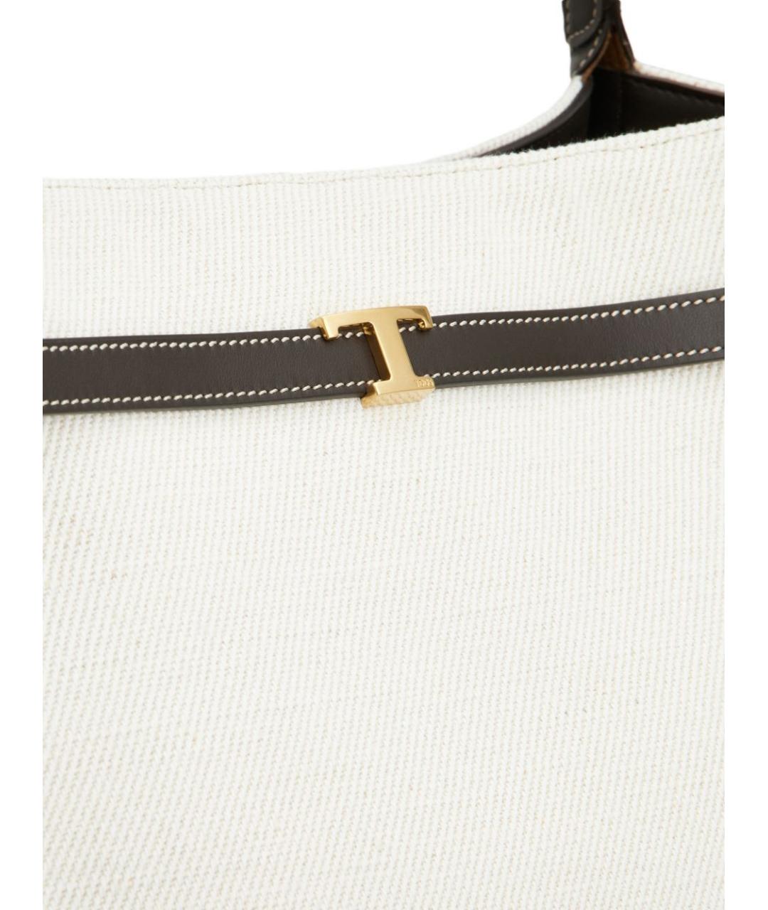 TOD'S Белая тканевая сумка тоут, фото 5