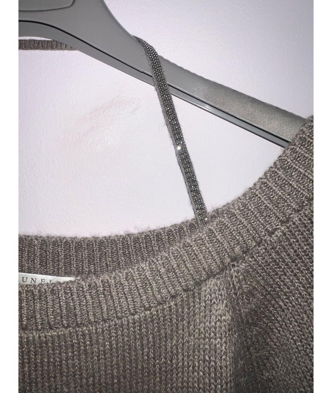 BRUNELLO CUCINELLI Антрацитовый кашемировый джемпер / свитер, фото 3
