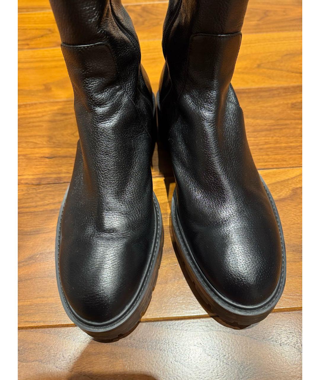 AQUAZZURA Черные кожаные ботфорты, фото 2
