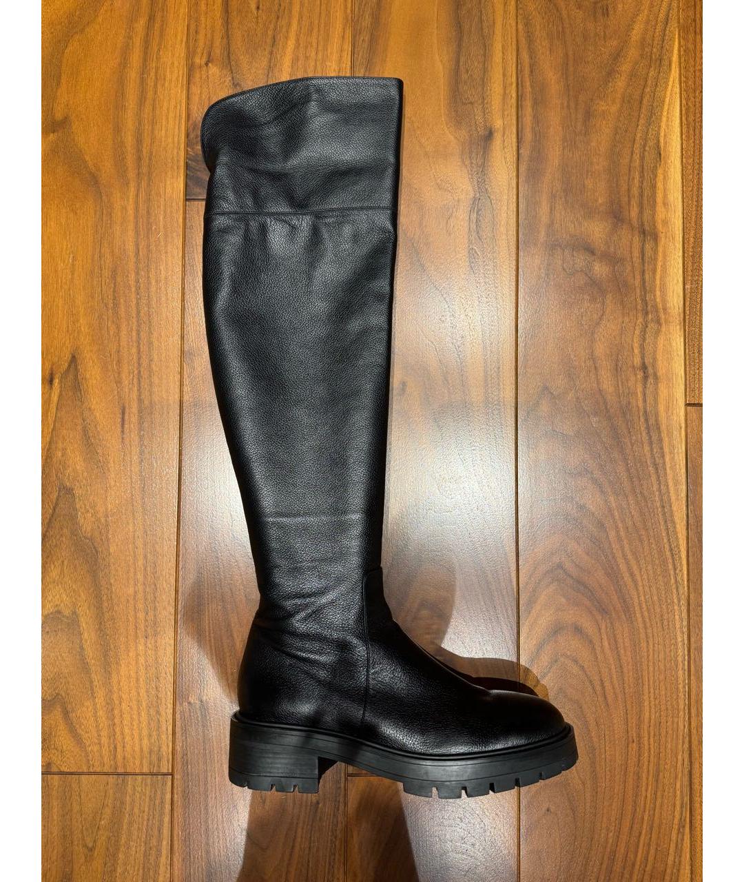 AQUAZZURA Черные кожаные ботфорты, фото 9