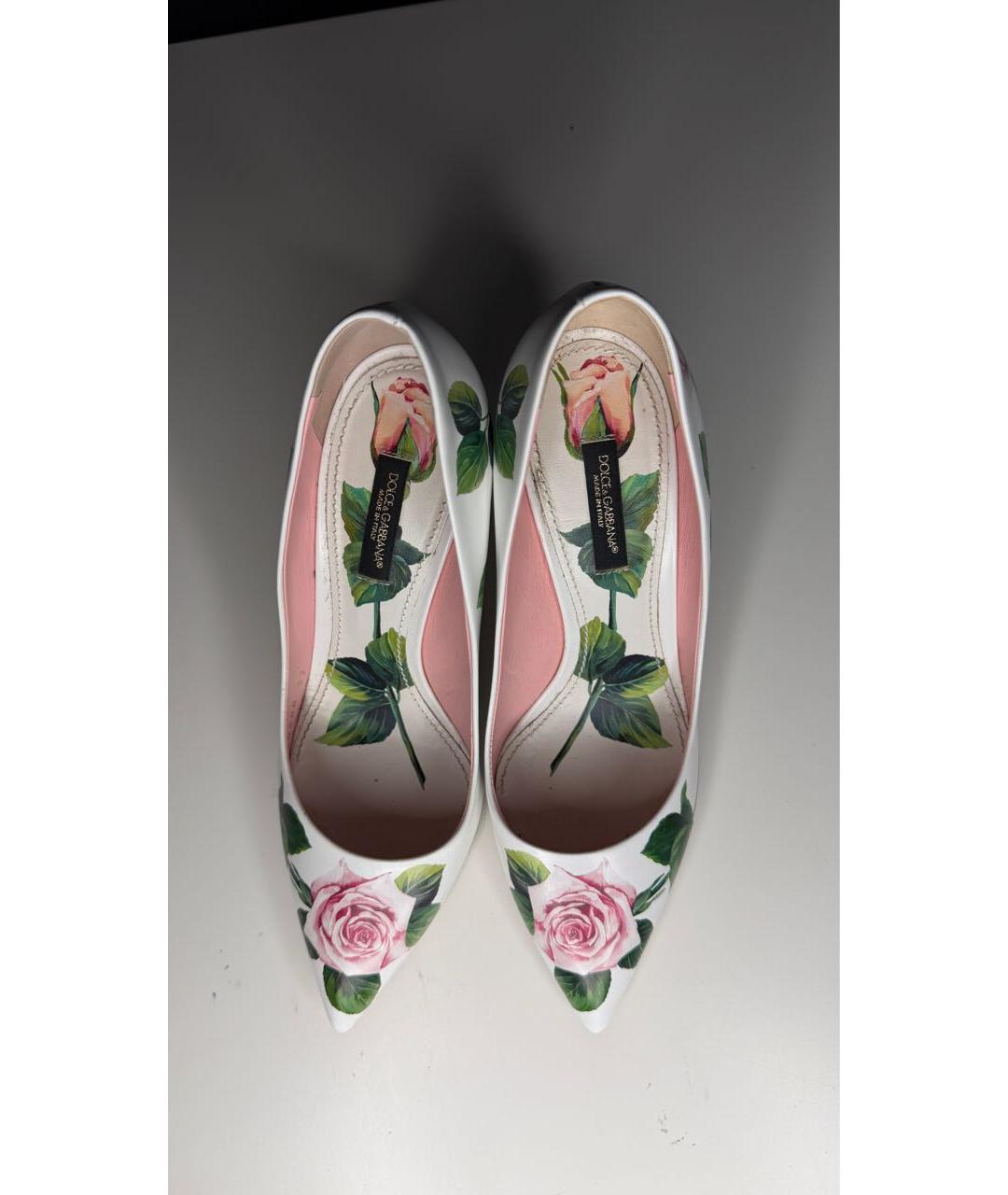 DOLCE&GABBANA Белые кожаные туфли, фото 3