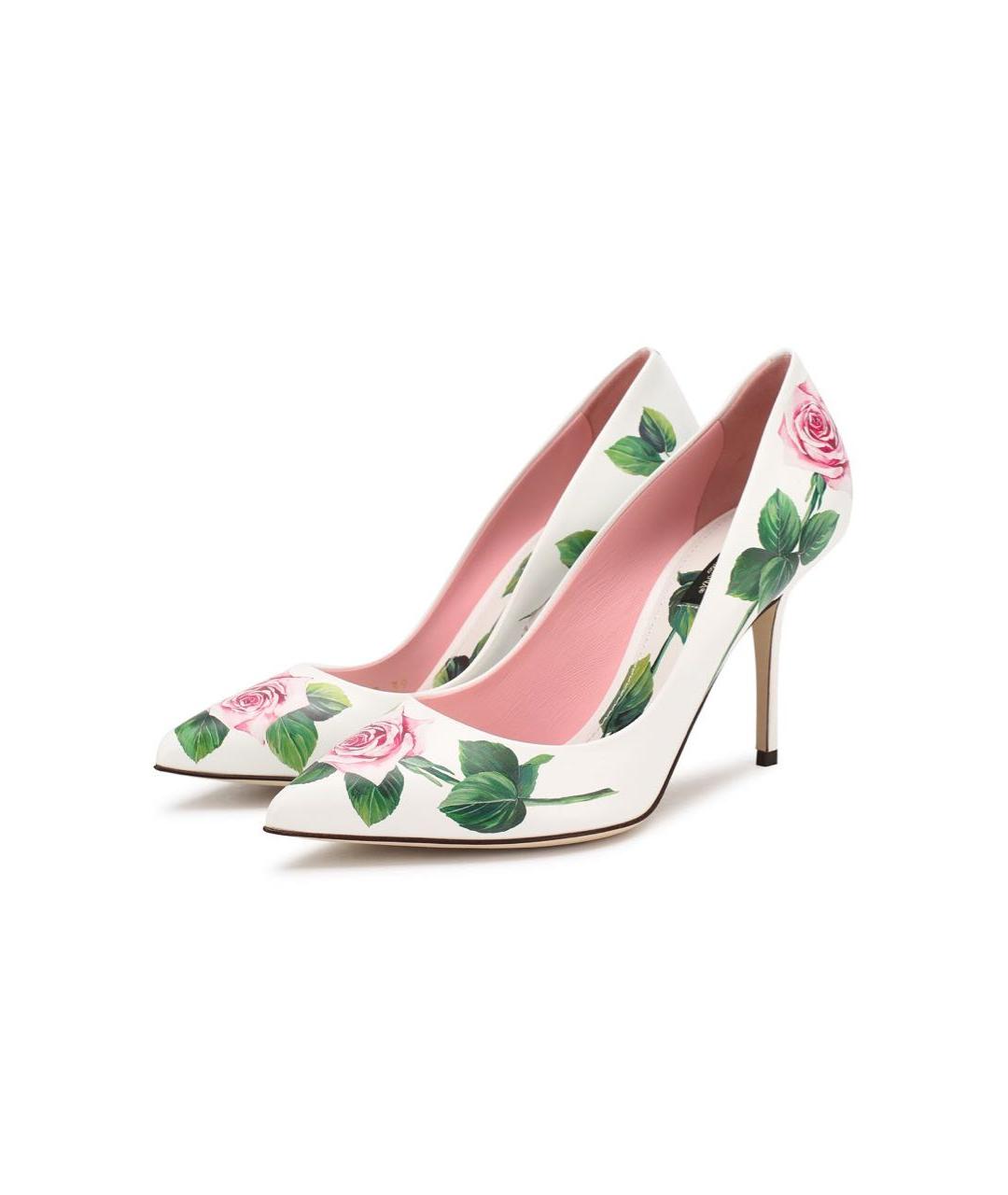 DOLCE&GABBANA Белые кожаные туфли, фото 2