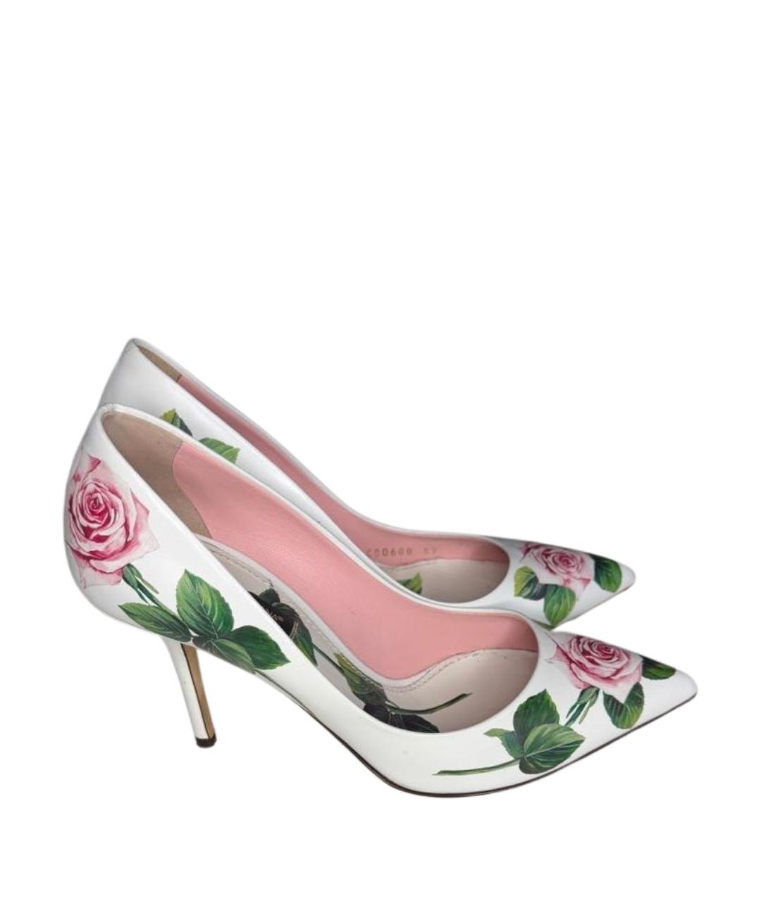 DOLCE&GABBANA Белые кожаные туфли, фото 1