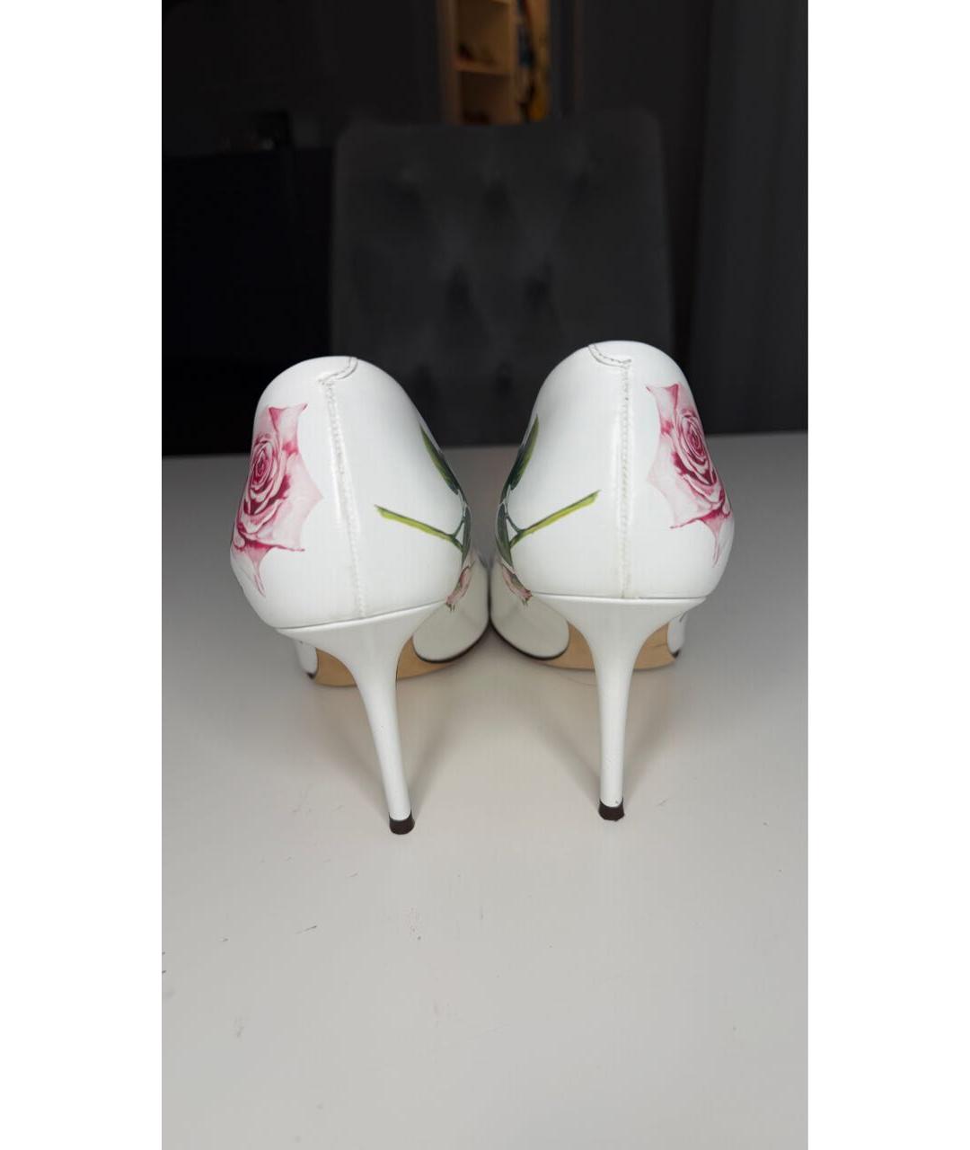 DOLCE&GABBANA Белые кожаные туфли, фото 4