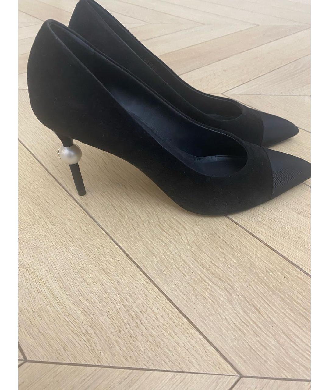 CHANEL Черные замшевые туфли, фото 6