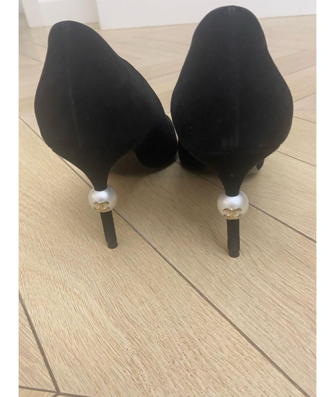 CHANEL Черные замшевые туфли, фото 3
