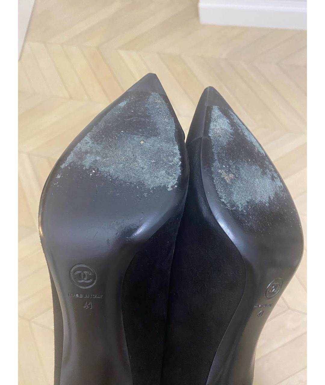 CHANEL Черные замшевые туфли, фото 5