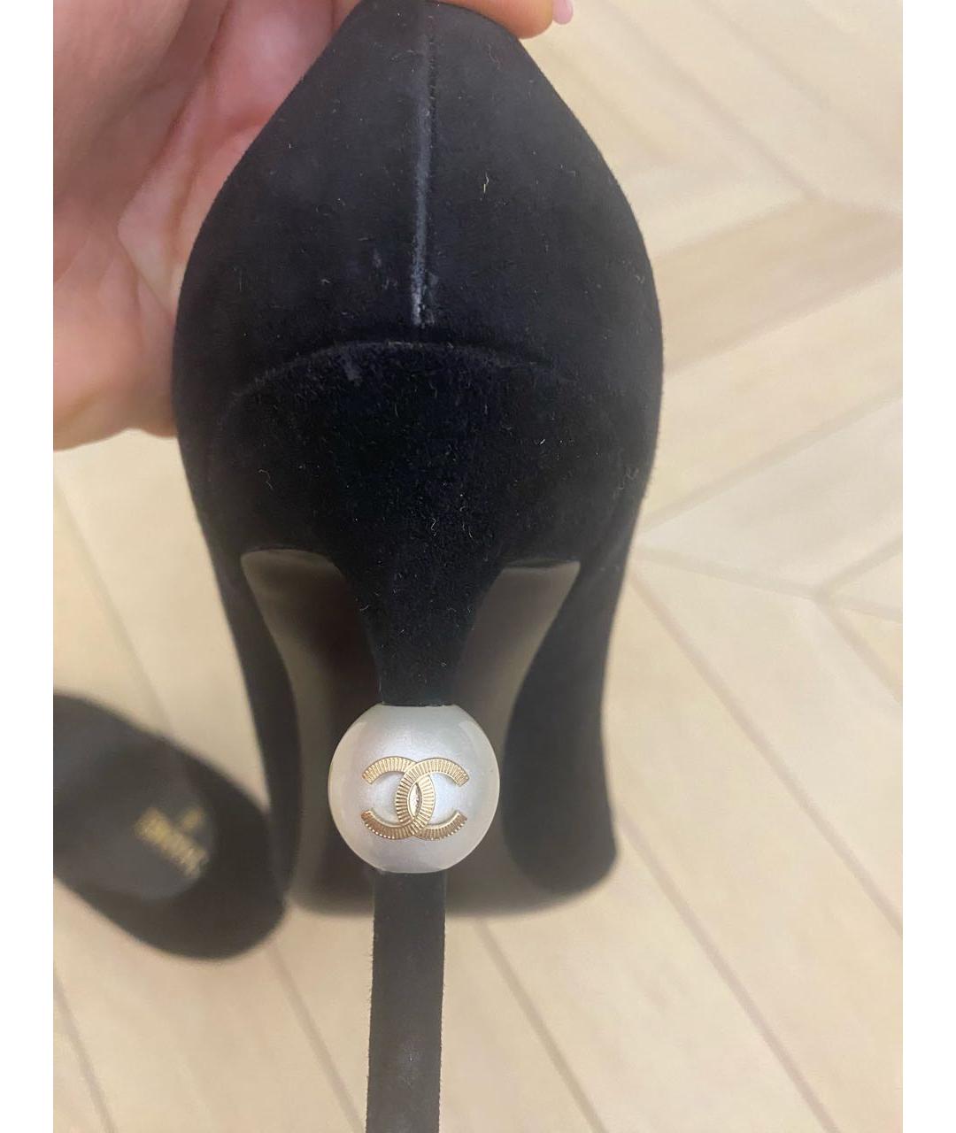 CHANEL Черные замшевые туфли, фото 4