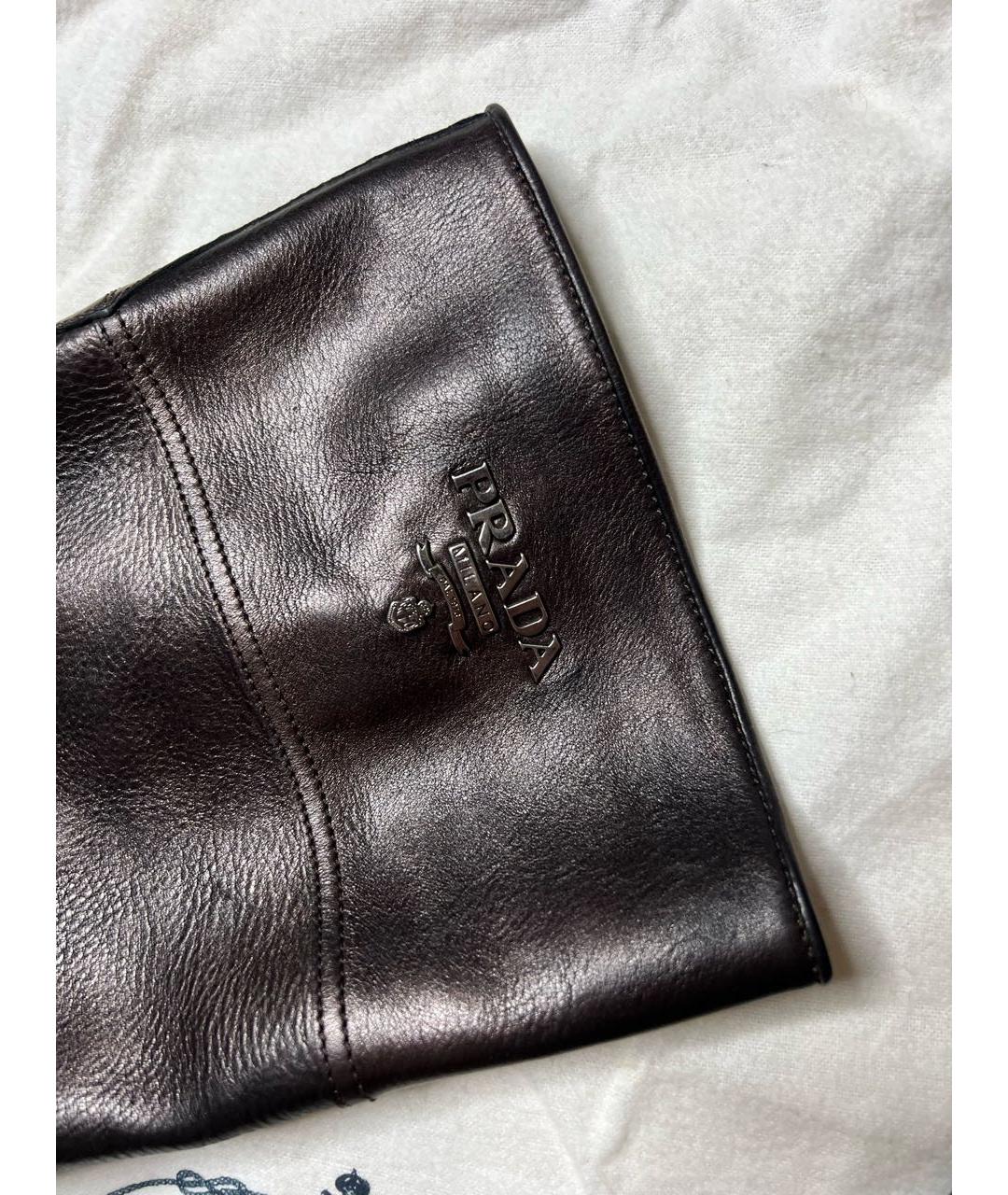 PRADA Коричневые кожаные сапоги, фото 4