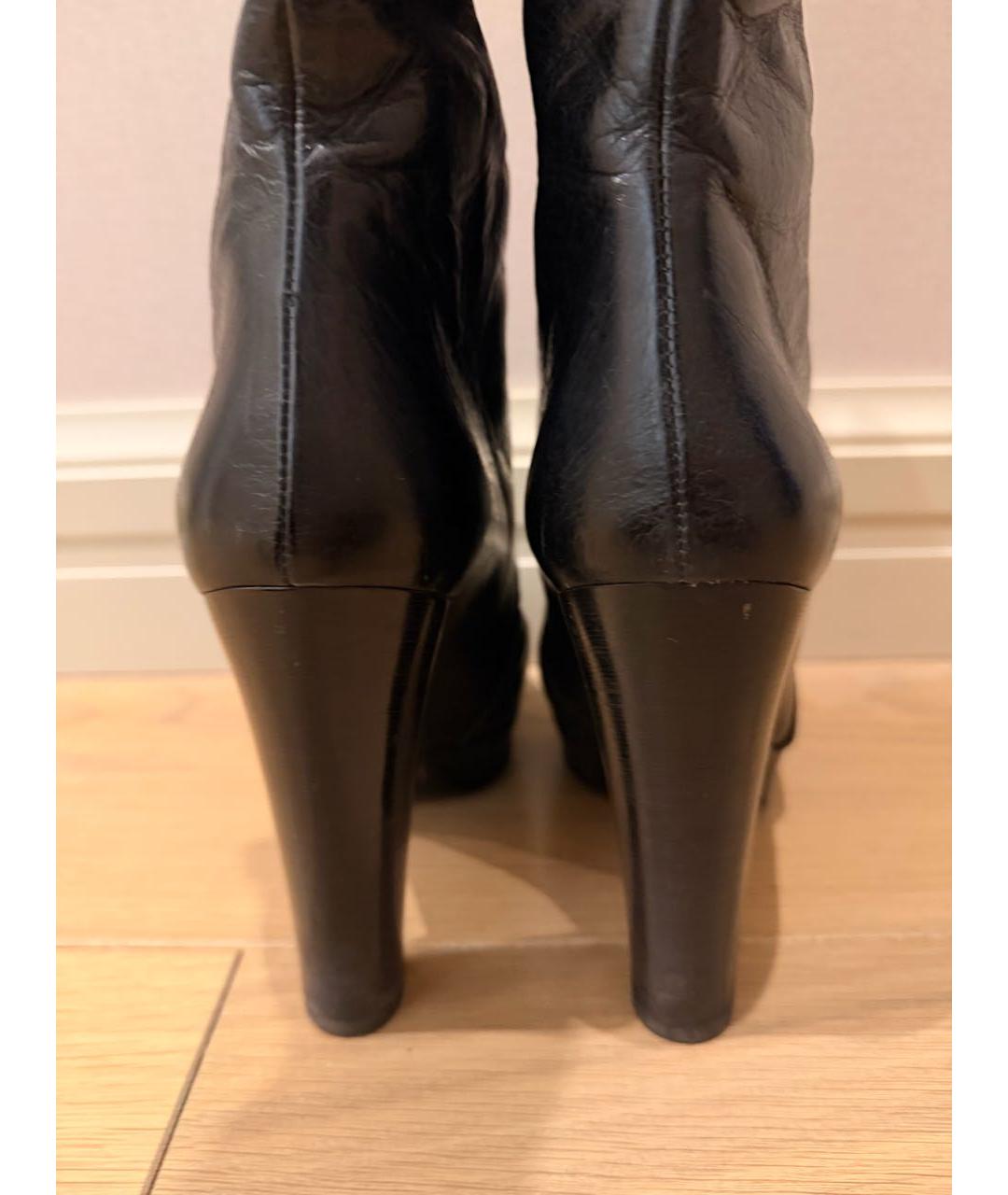 PRADA Черные кожаные сапоги, фото 4