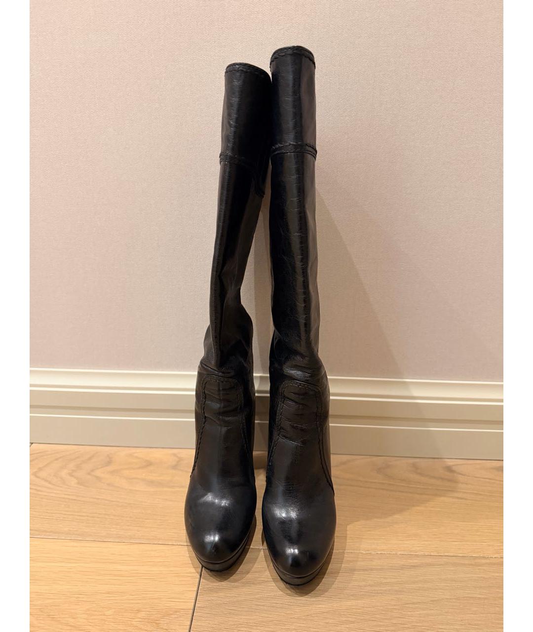 PRADA Черные кожаные сапоги, фото 2