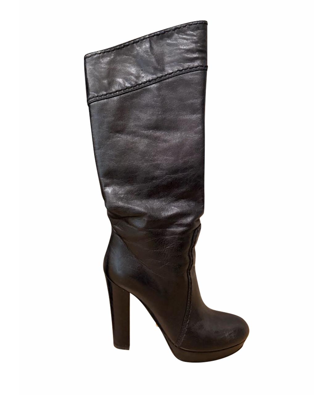 PRADA Черные кожаные сапоги, фото 1