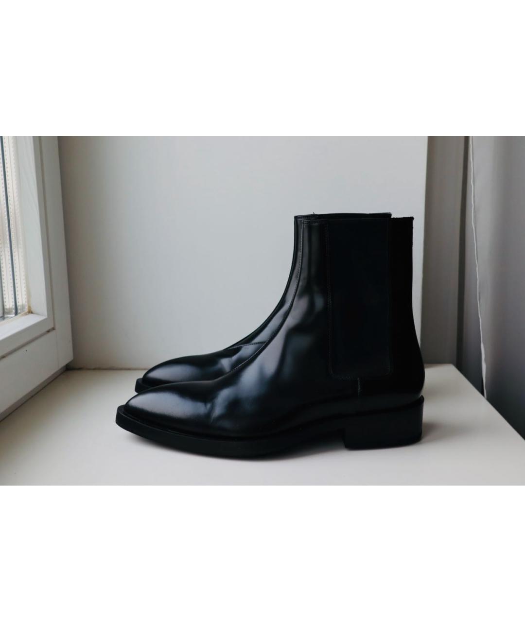 JIL SANDER Черные кожаные ботинки, фото 5