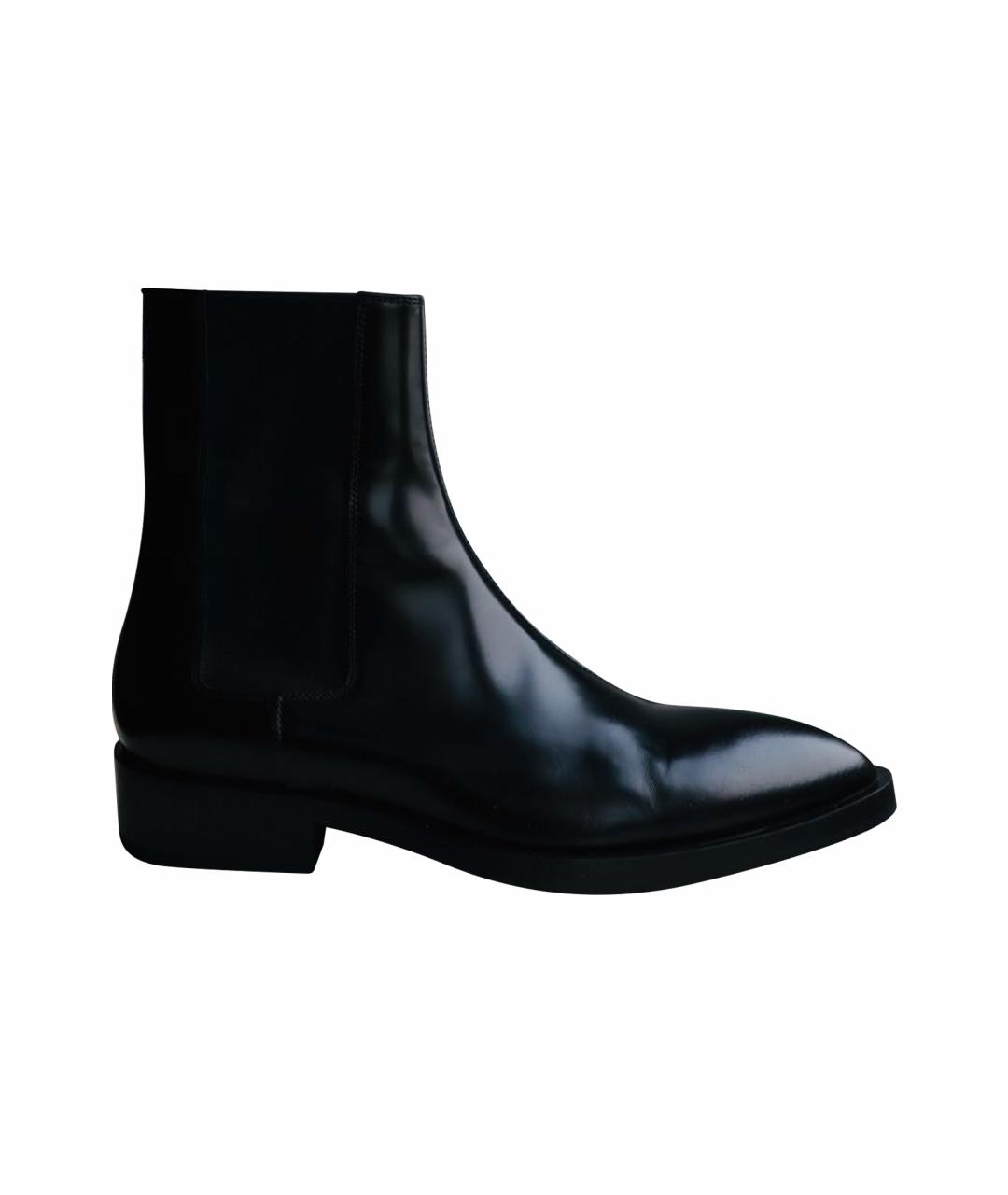 JIL SANDER Черные кожаные ботинки, фото 1