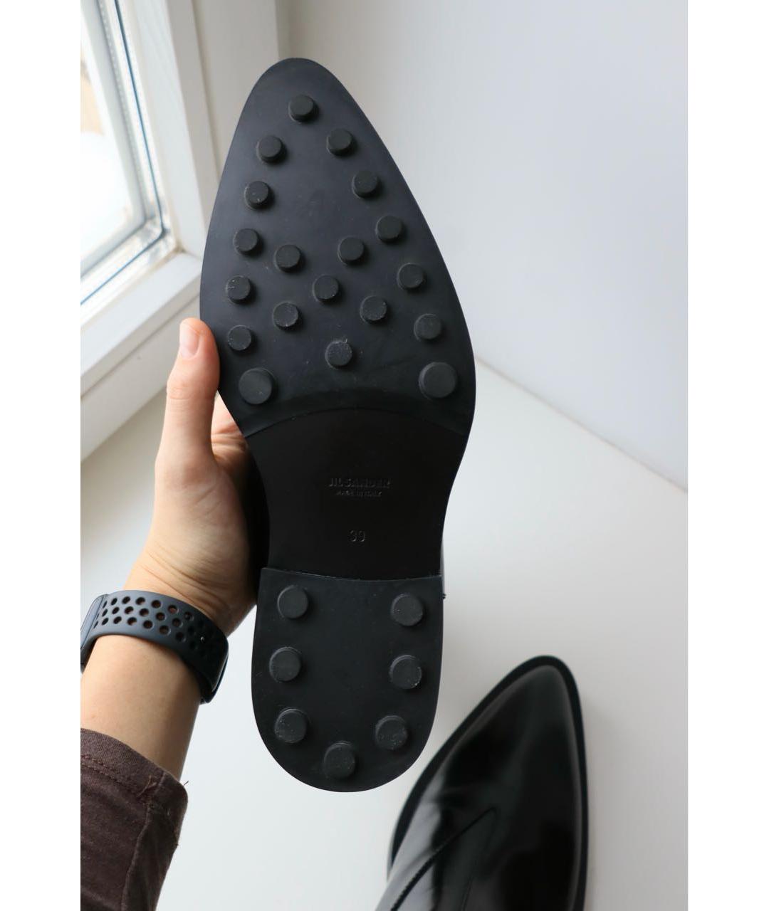 JIL SANDER Черные кожаные ботинки, фото 4