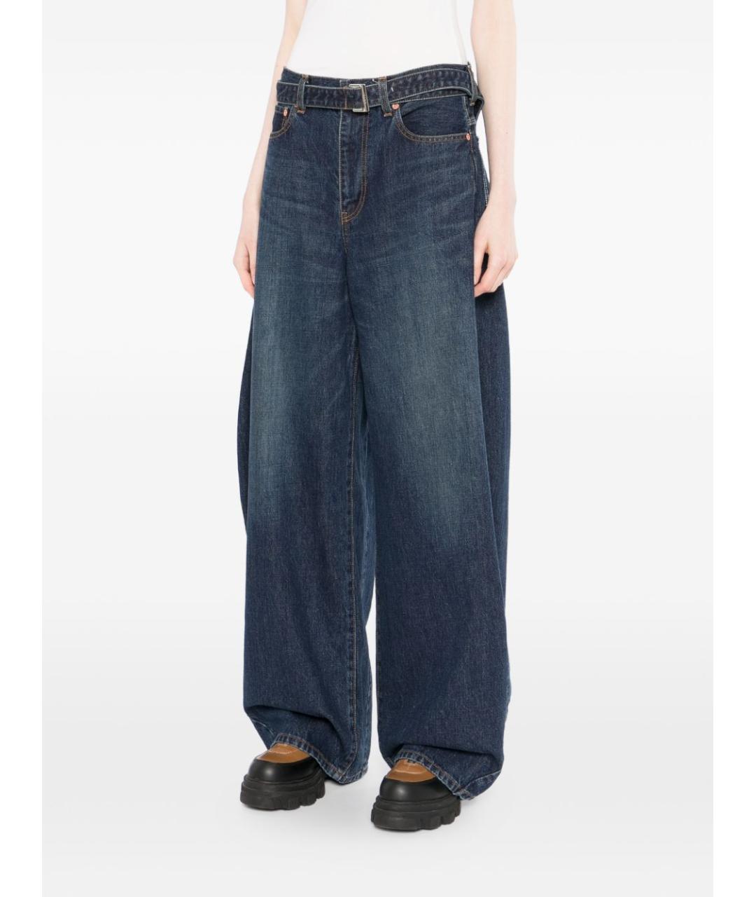 SACAI Синие хлопковые прямые джинсы, фото 2