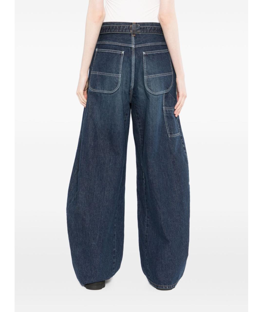 SACAI Синие хлопковые прямые джинсы, фото 4