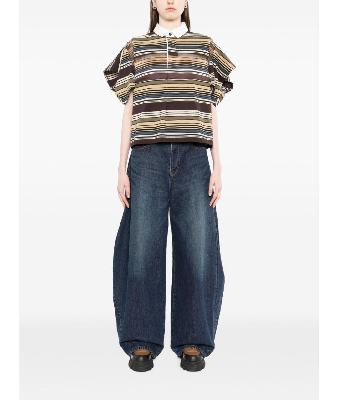 SACAI Синие хлопковые прямые джинсы, фото 3