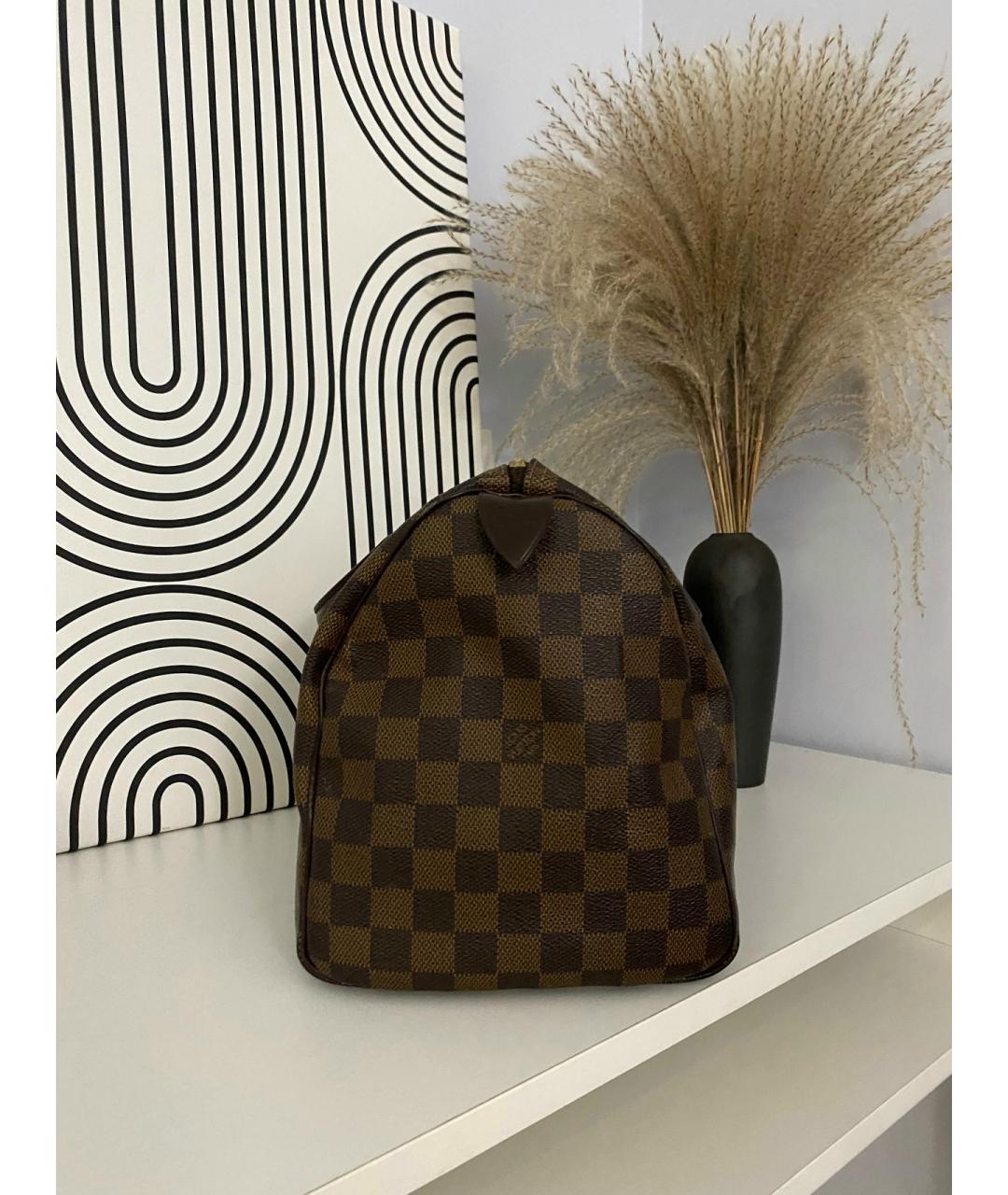 LOUIS VUITTON Коричневая кожаная сумка с короткими ручками, фото 2