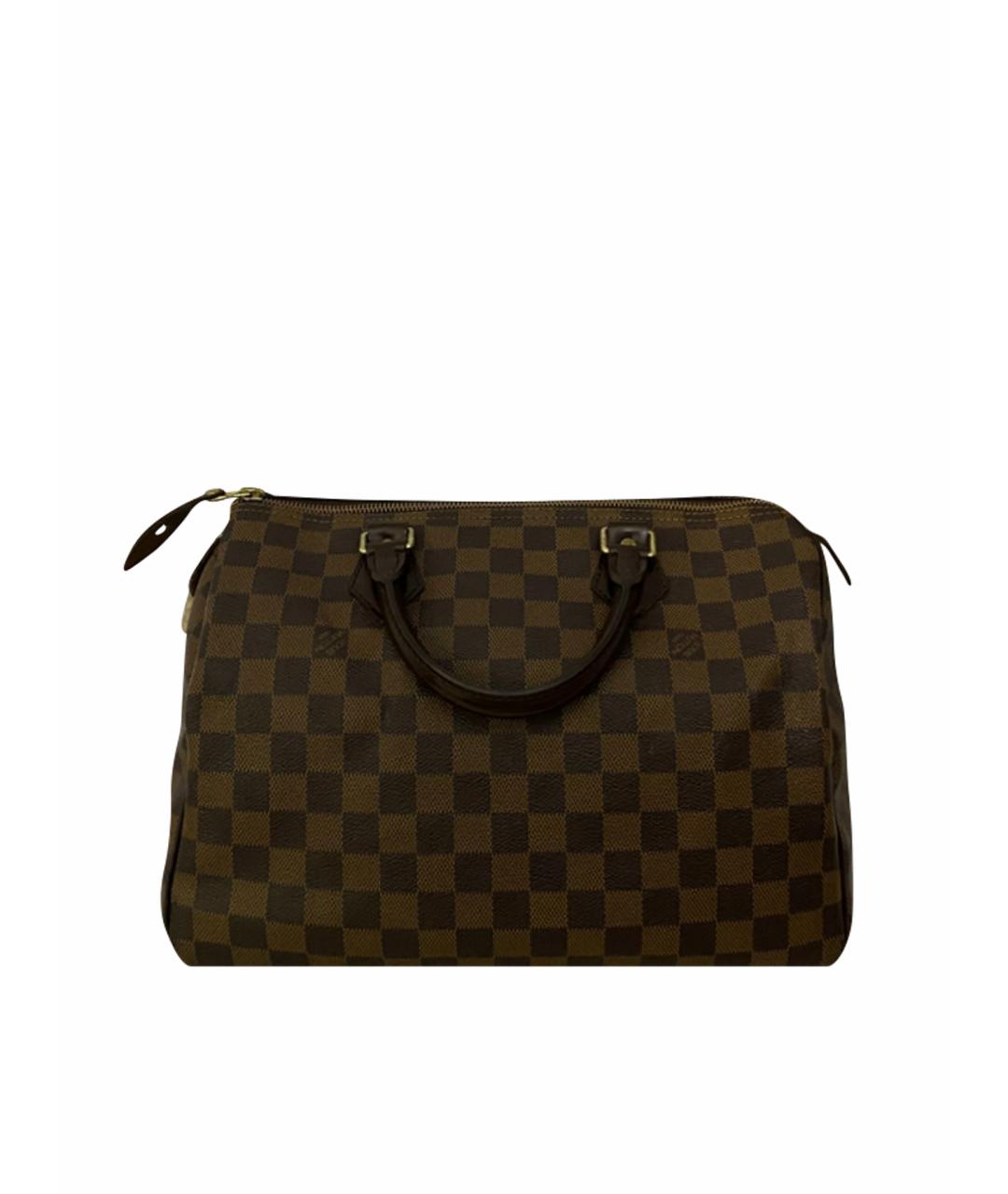 LOUIS VUITTON Коричневая кожаная сумка с короткими ручками, фото 1