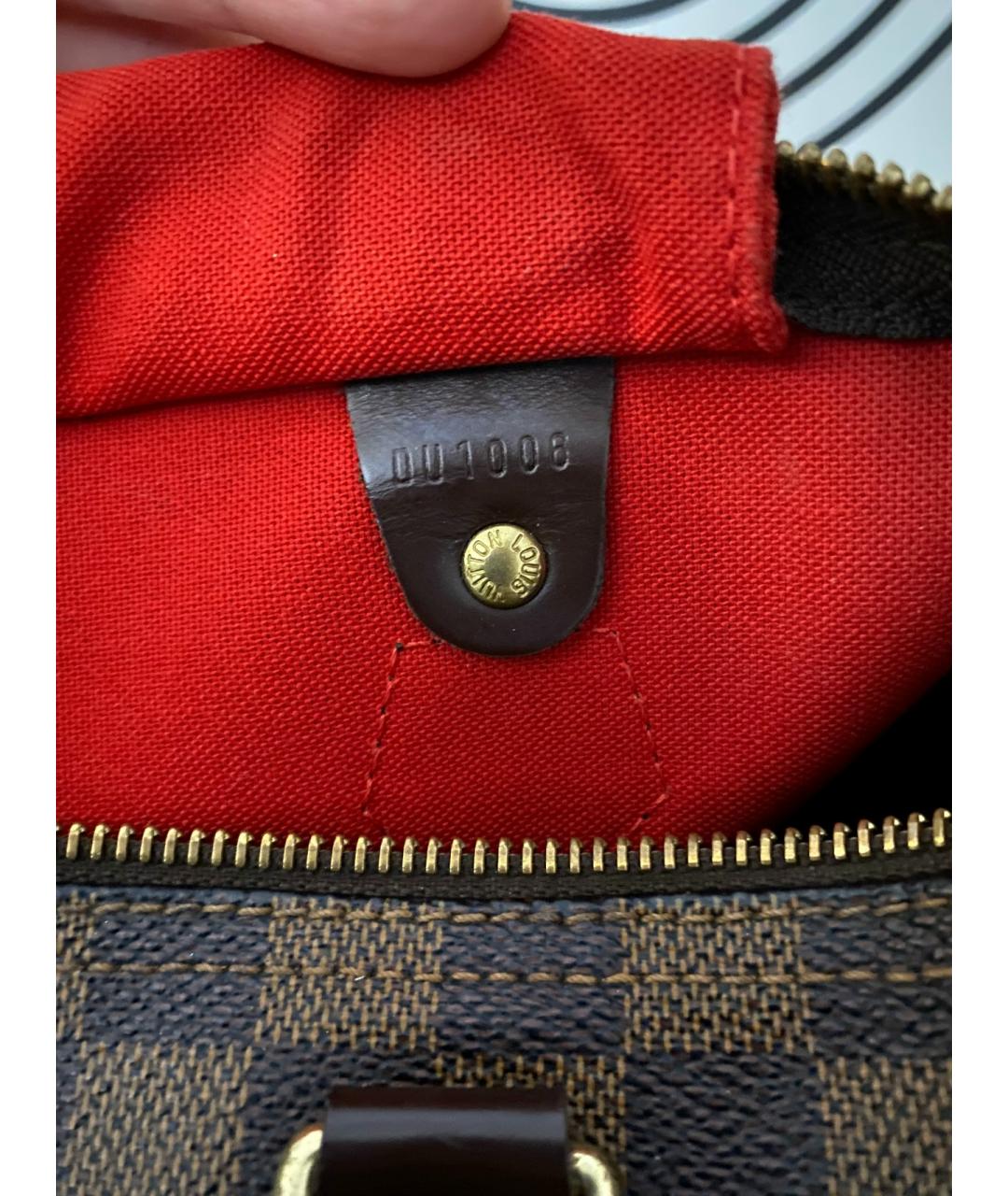 LOUIS VUITTON Коричневая кожаная сумка с короткими ручками, фото 9