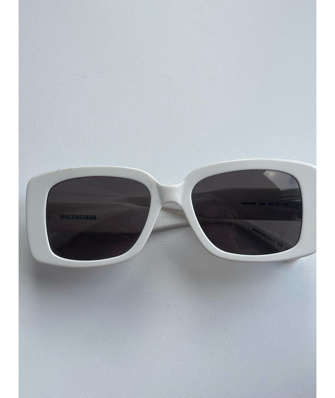 BALENCIAGA Белые пластиковые солнцезащитные очки, фото 5