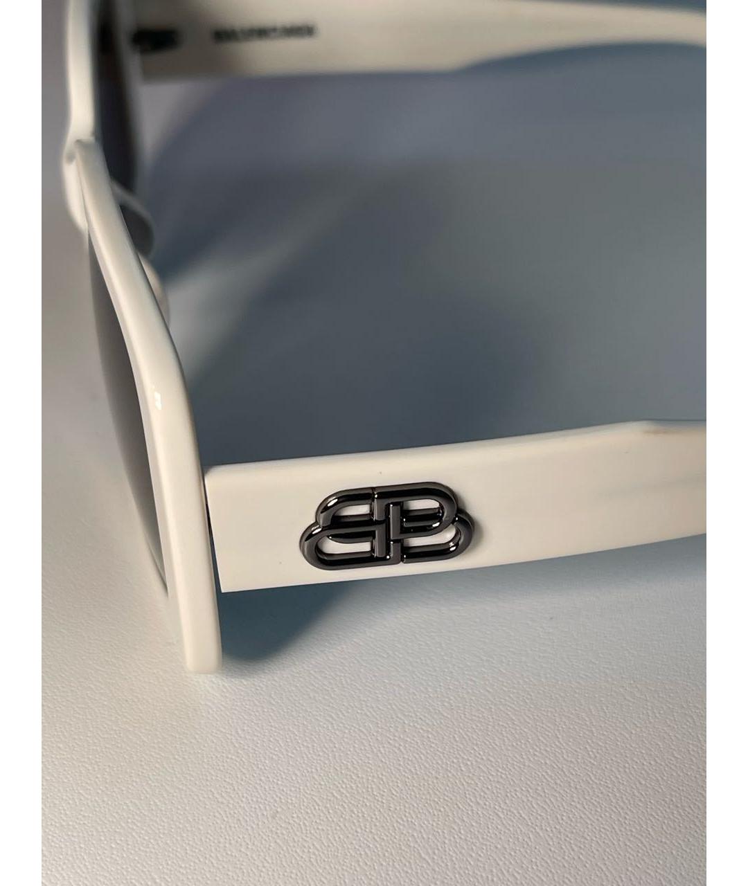 BALENCIAGA Белые пластиковые солнцезащитные очки, фото 3