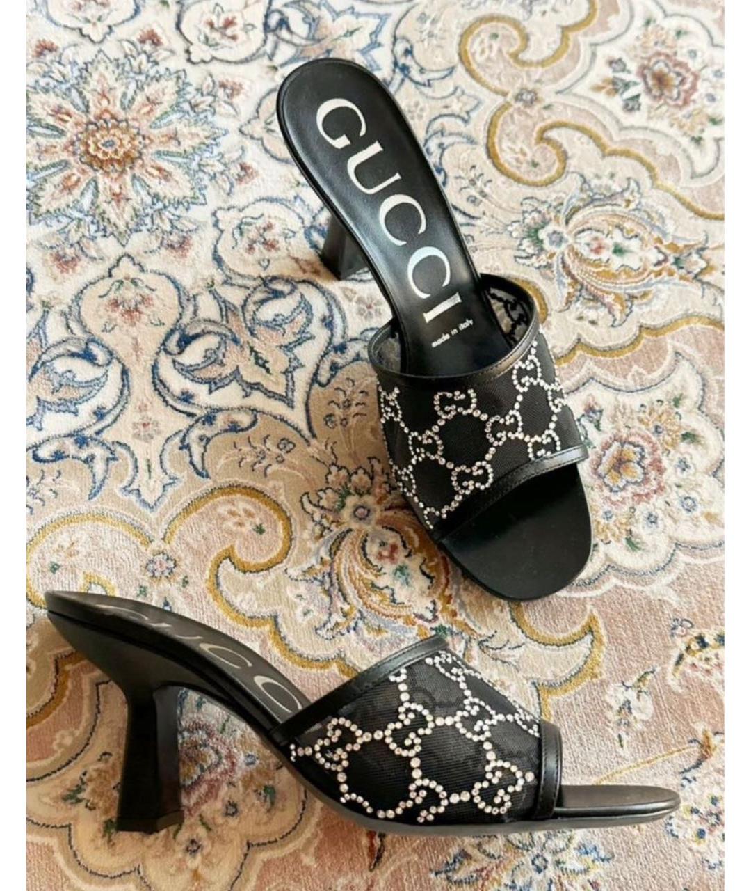 GUCCI Черные мюли, фото 3