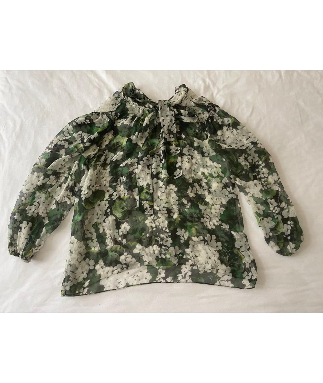 DOLCE&GABBANA Зеленый шелковый костюм с юбками, фото 3