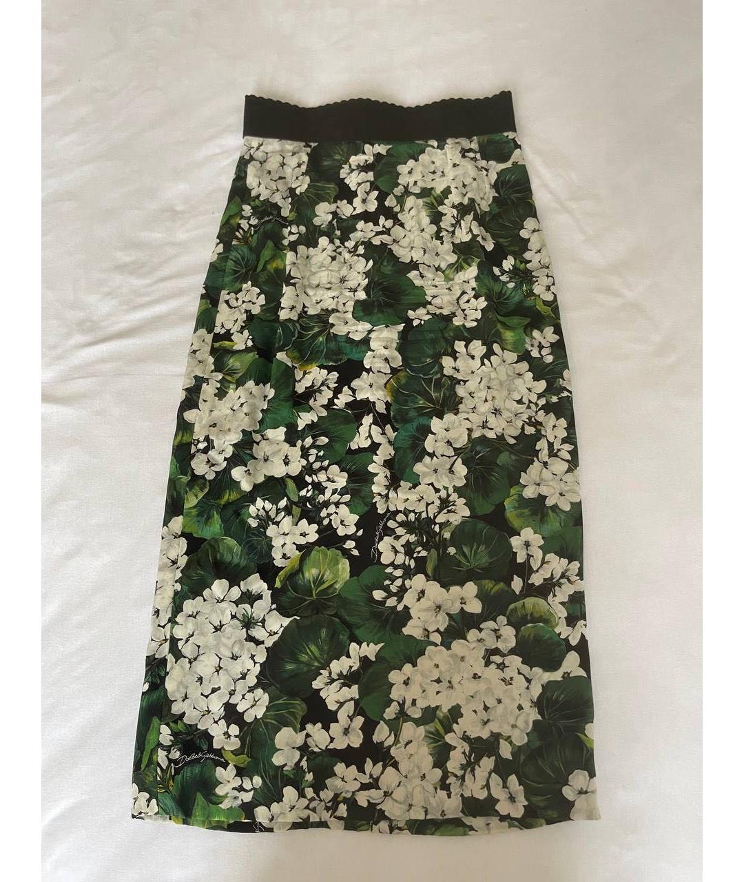 DOLCE&GABBANA Зеленый шелковый костюм с юбками, фото 2