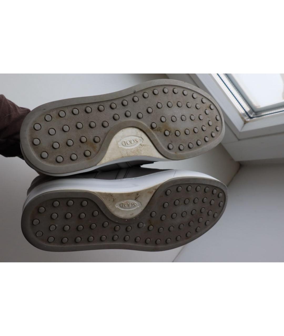 TOD'S Серые замшевые низкие кроссовки / кеды, фото 5