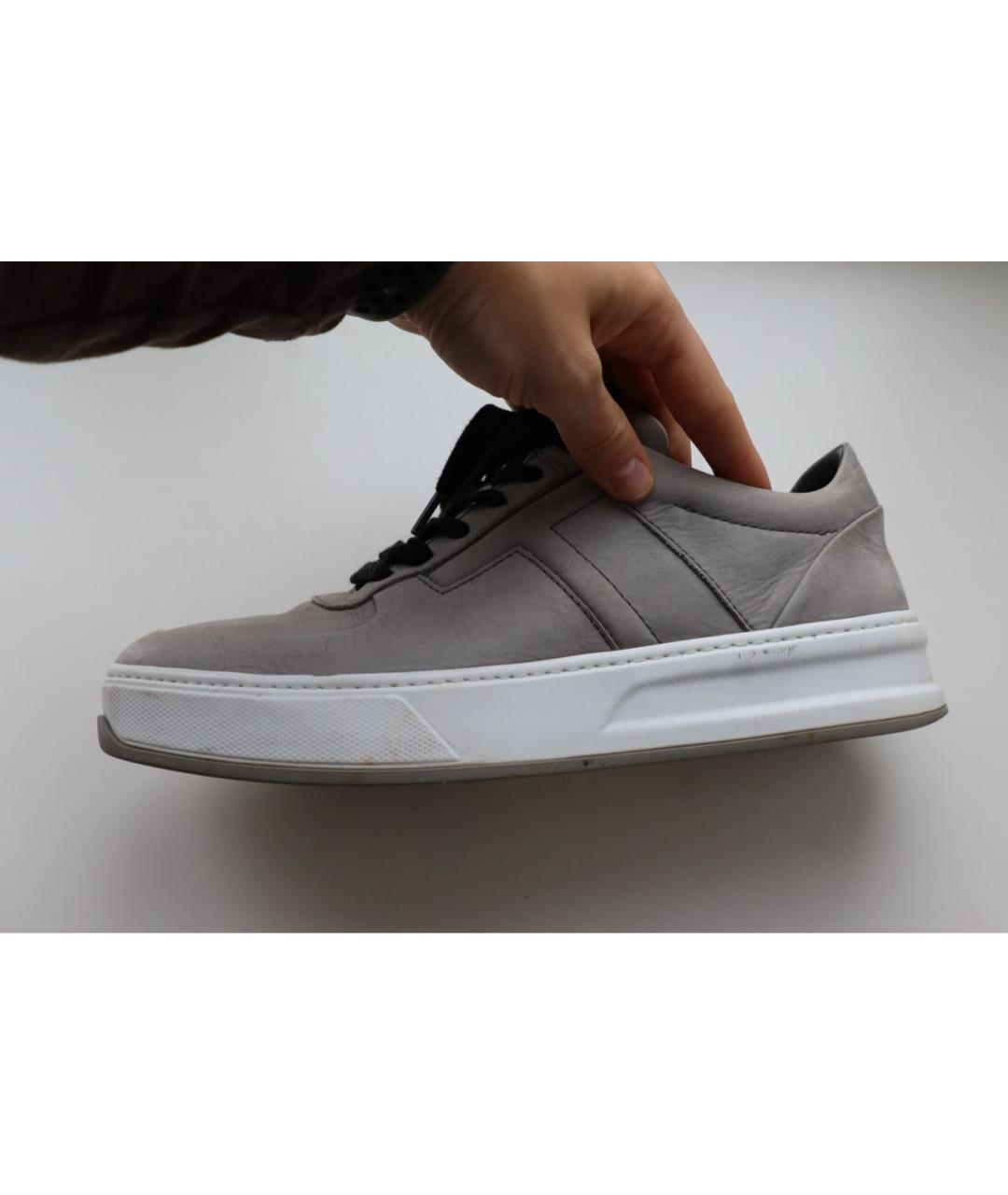 TOD'S Серые замшевые низкие кроссовки / кеды, фото 6